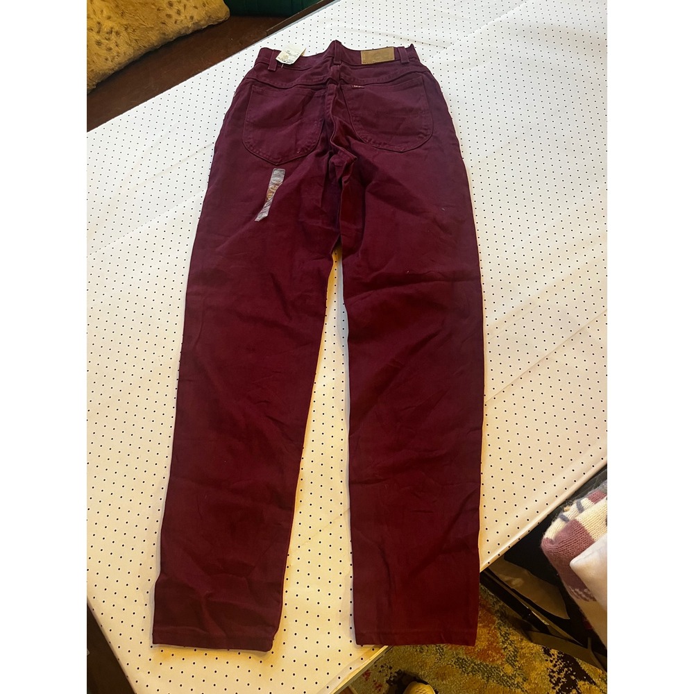 Vintage Lee USA Jeans Womens 2 24 Waist Port Wine Burgundy High Rise Tapered NWT - Picture 5 of 10